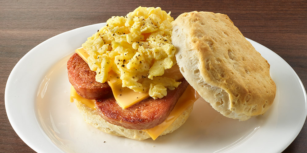 SPAM® Bacon Egg and Cheese Biscuits