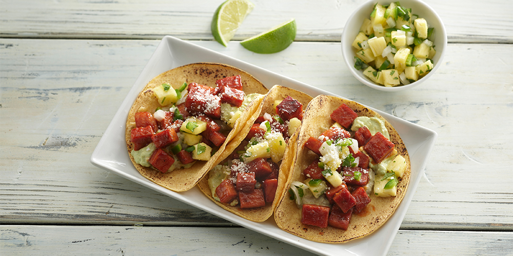 Barbeque SPAM® Jalapeño Tacos with Pineapple Salsa
