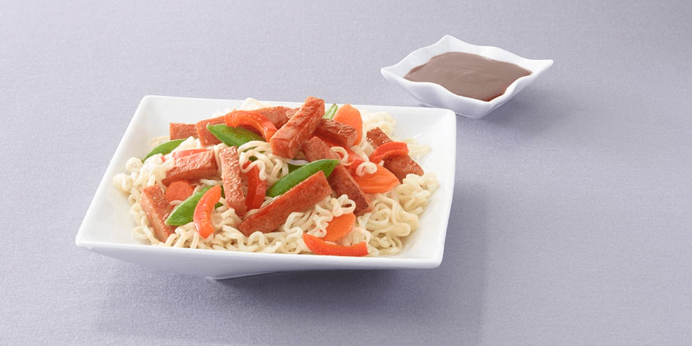 General Tso’s SPAM® with Ramen