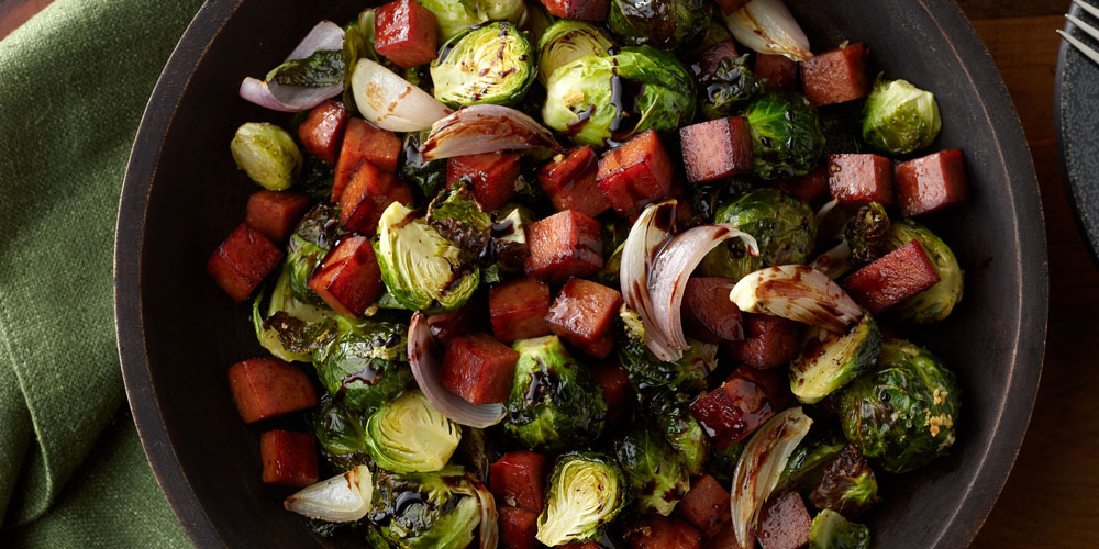 SPAM<sup>®</sup> Maple Flavored Roasted Brussels Sprouts