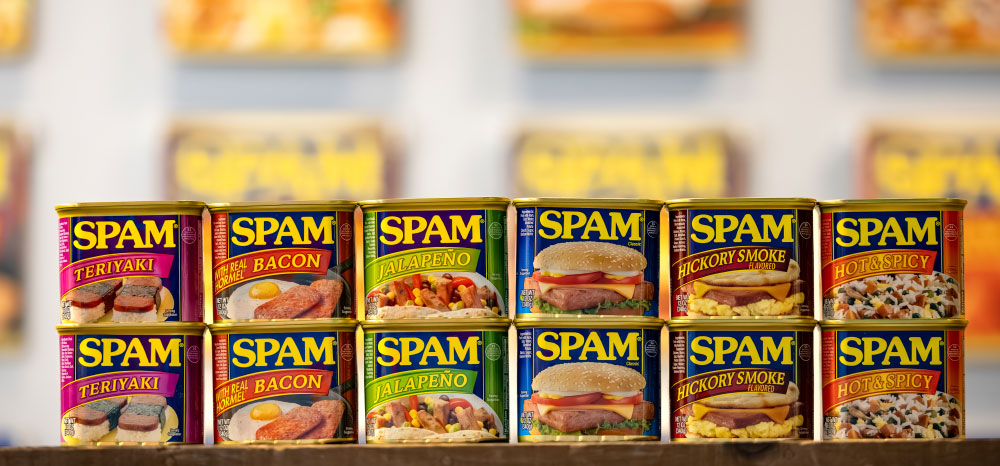 SPAM wall of cans.