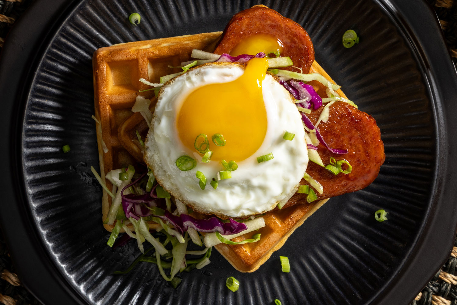SPAM® Hot Honey Flavored & Waffles With Apple Jalapeño Slaw